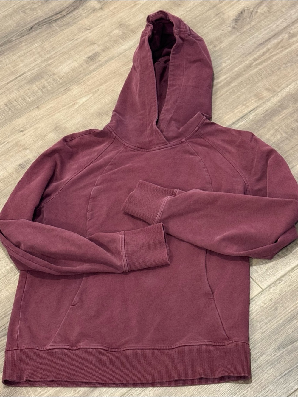 Lululemon Washed Red Merlot Scuba Pullover Hoodie Burgundy EUC See Measurments
